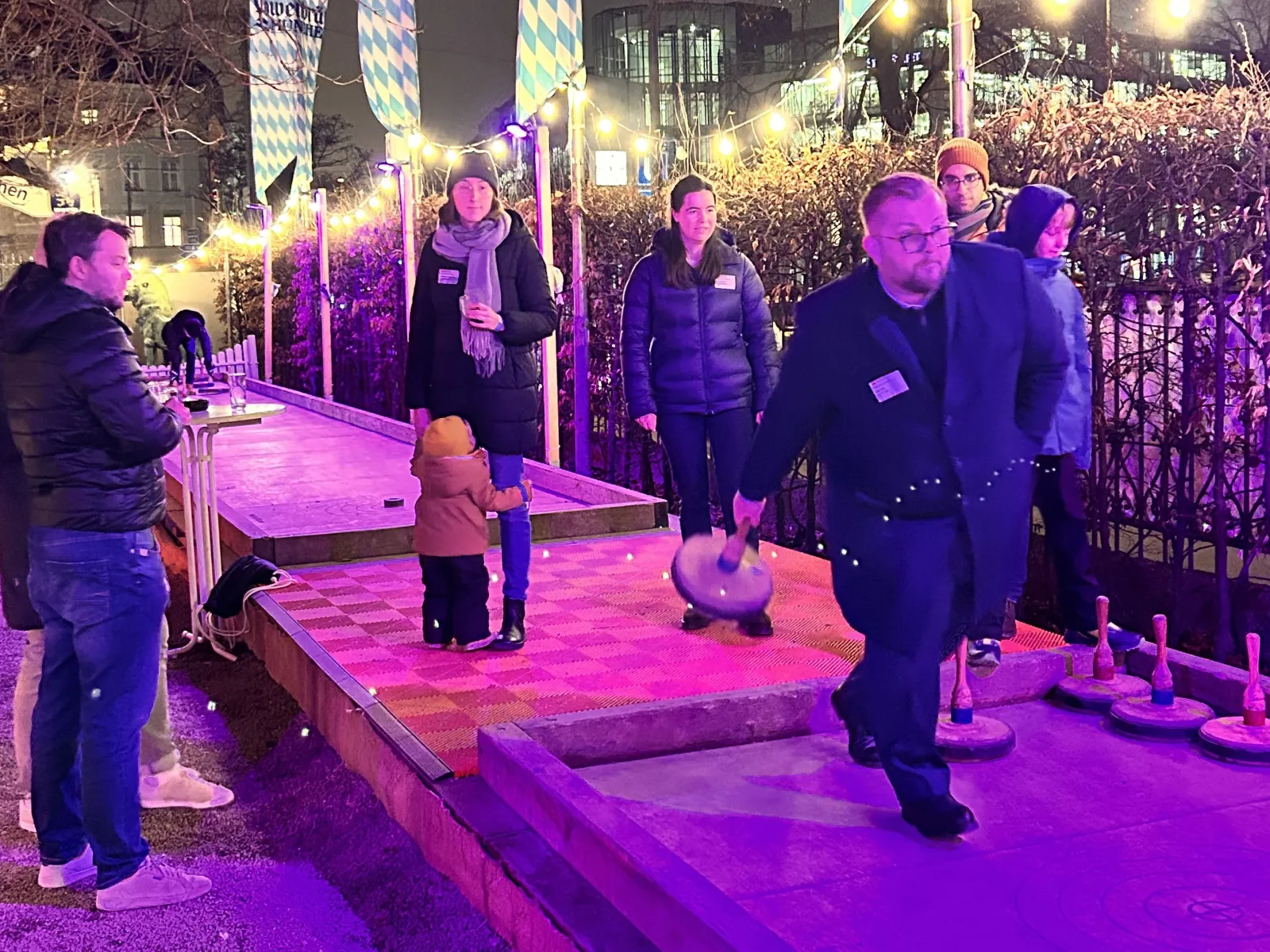 Eisstockschiessen im Biergarten