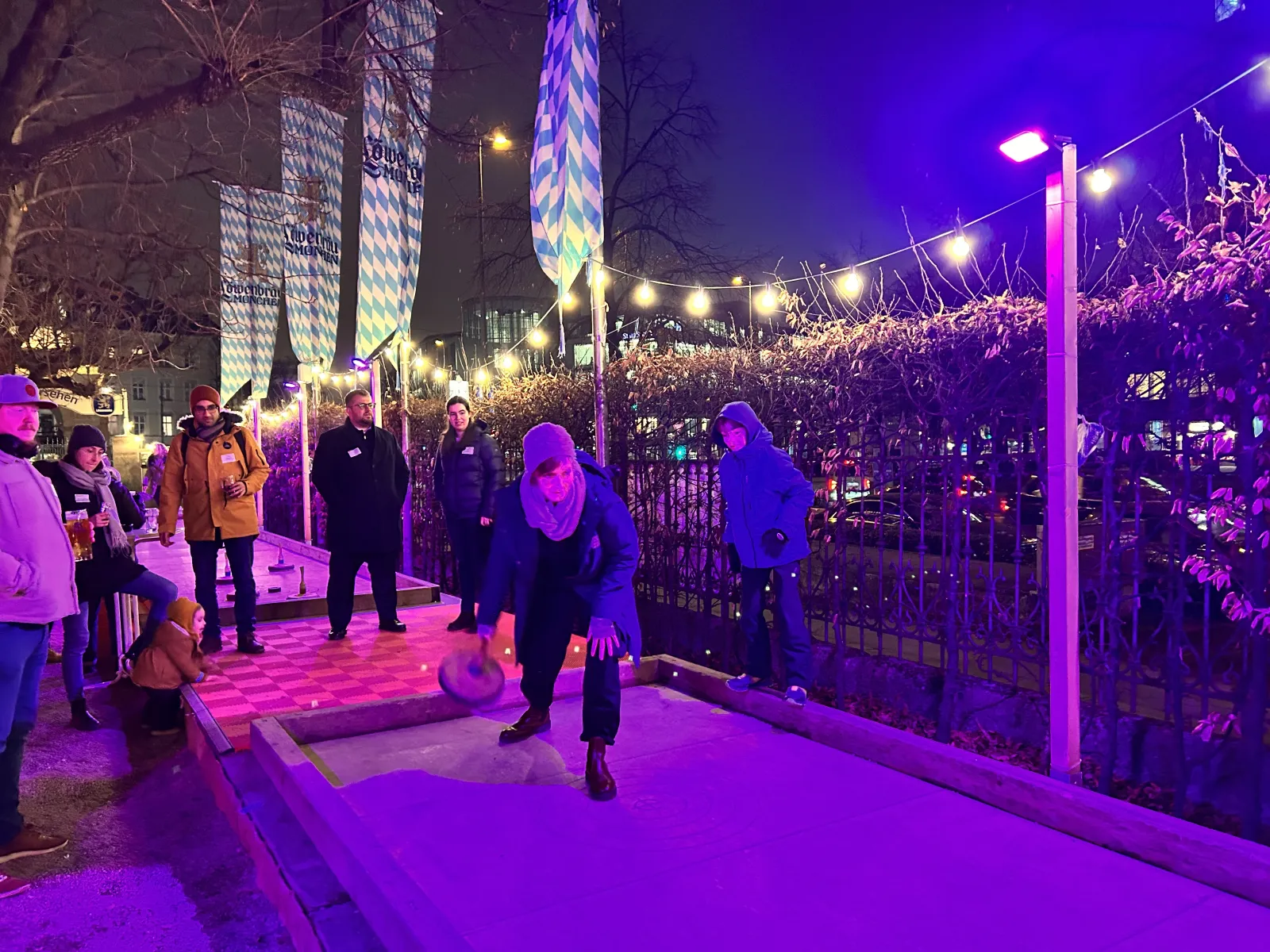 Eisstockschiessen im Biergarten