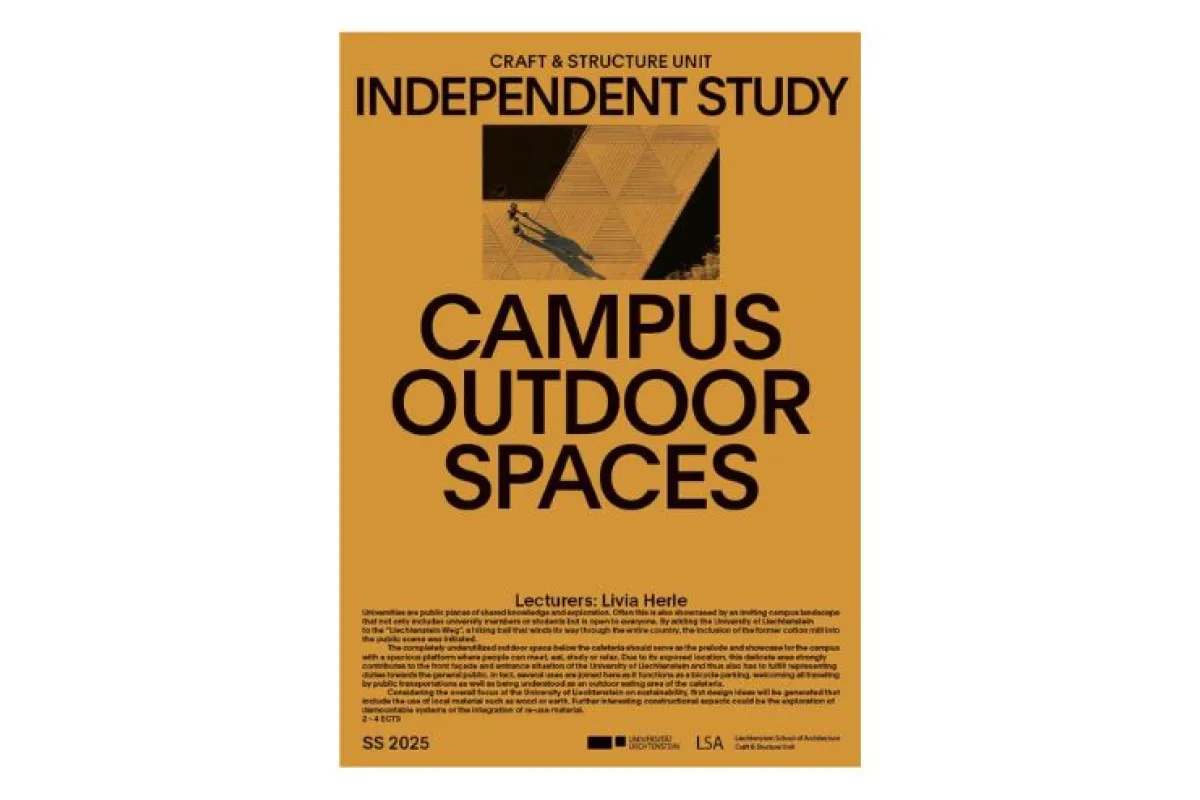 Ockerfarbenes Cover mit dem Titel "Campus Outdoor Spaces"