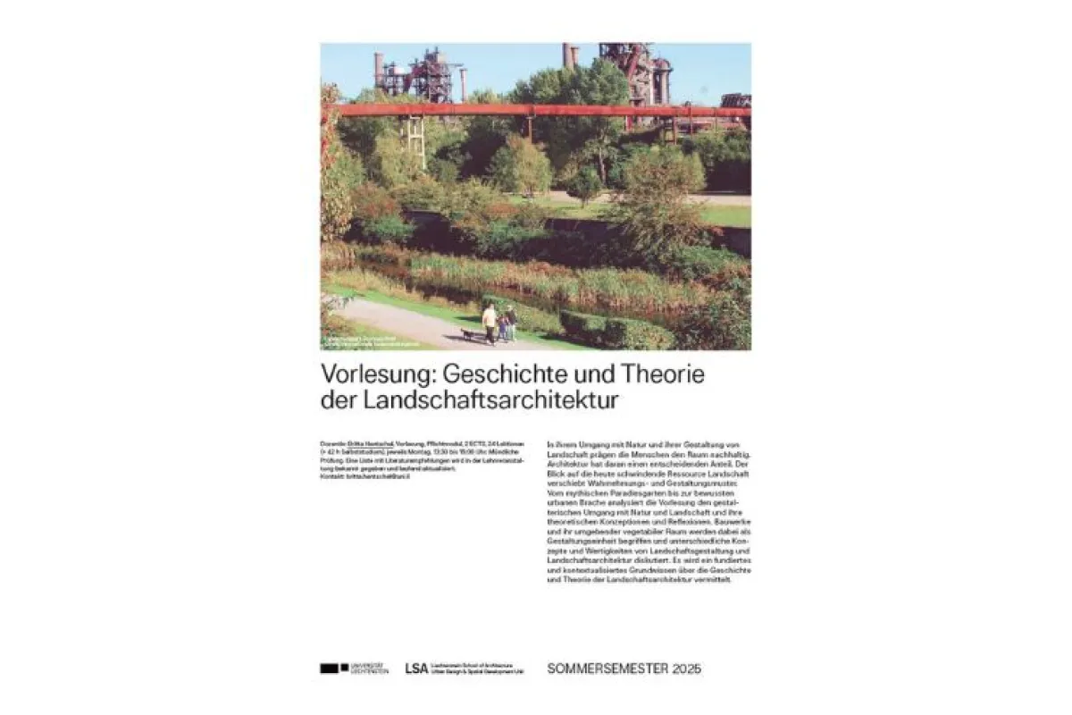 Plakat zur Vorlesung "Geschichte und Theorie der Landschaftsarchitektur"