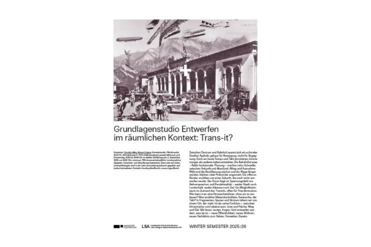 Poster zur Seminarreise des Grundlagenstudios Städtebau und Raumentwicklung