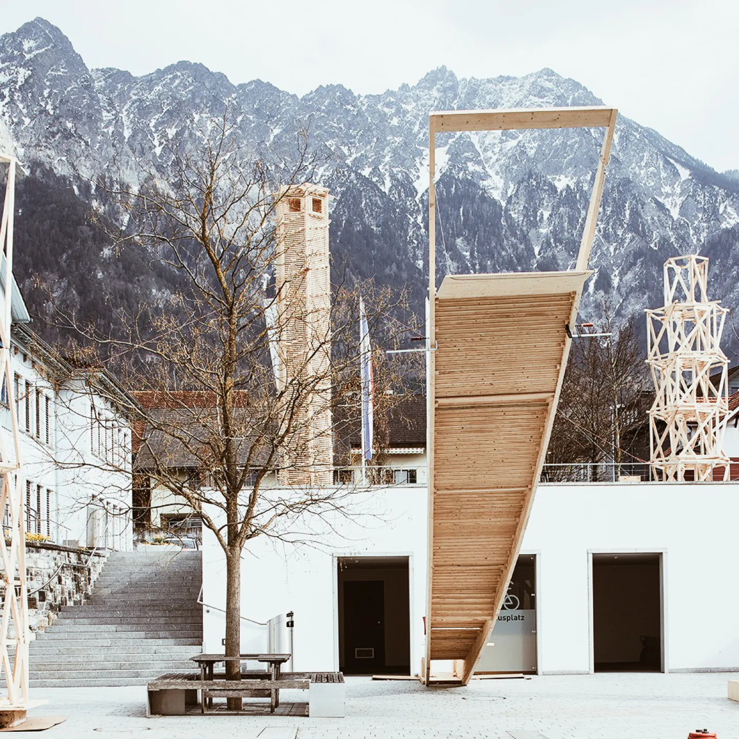 Holztuerme-auf-dem-Dorfplatz-von-Schaan-Liechtenstein-School-of-Architecture