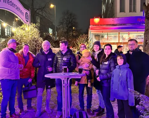 Eisstockschiessen im Biergarten