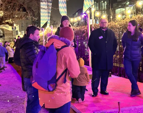 Eisstockschiessen im Biergarten
