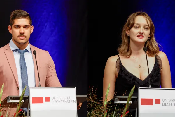 Studentische Redner an der Diplomfeier